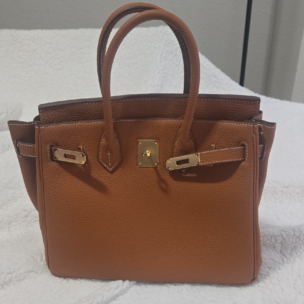 Chic Brown Leather Satchel